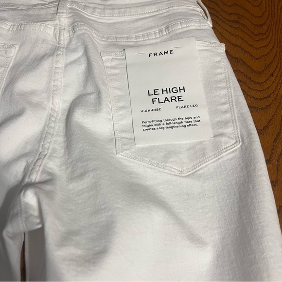 NEW Frame Le High Flare Jeans in White Sz 31 Retro 70s Inspired Style Boho - Picture 12 of 16